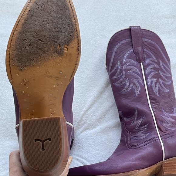 EUC Tecovas "The Annie" in Violet Purple Leather Tall Cowboy Boots for Cowgirls - Picture 7 of 8